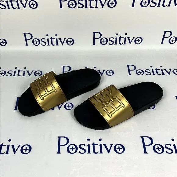 Bally Mens Scotty Gold Rubber Sandals US 10 - Picture 2 of 6